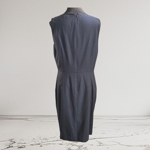Brooks Brothers Blue Gray Sheath Mini Dress Sleeveless Scoop Neck Size 10 - Picture 3 of 6